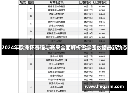 2024年欧洲杯赛程与赛果全面解析雪缘园数据最新动态